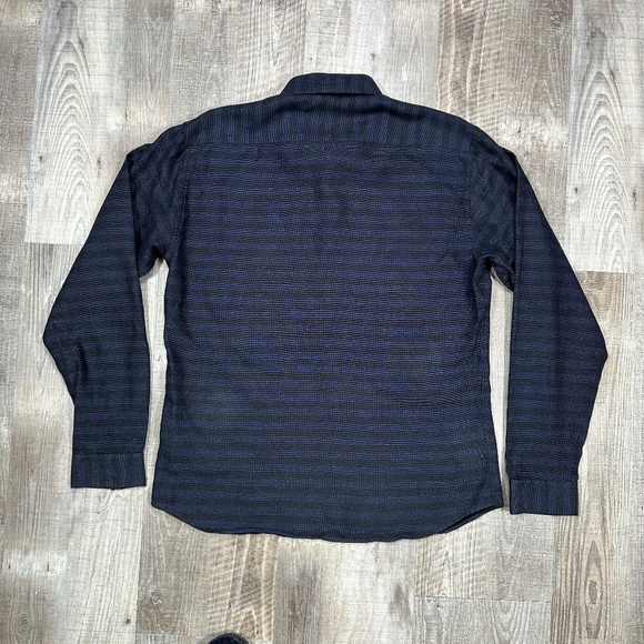Jared Lang After Hours Long Sleeve Button Front Shirt Men's XL Navy/Black - Picture 4 of 12